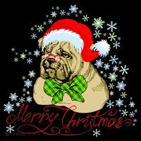 Merry Christmas Santa Pug Button thumb 1