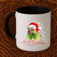 Merry Christmas Santa Pug Coffee Mug thumb 2