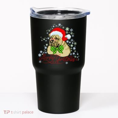 Merry Christmas Santa Pug Tumbler