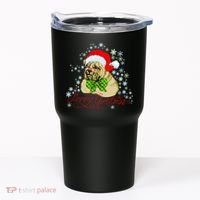 Merry Christmas Santa Pug Tumbler thumb 0