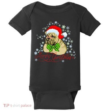 Merry Christmas Santa Pug Baby Bodysuit
