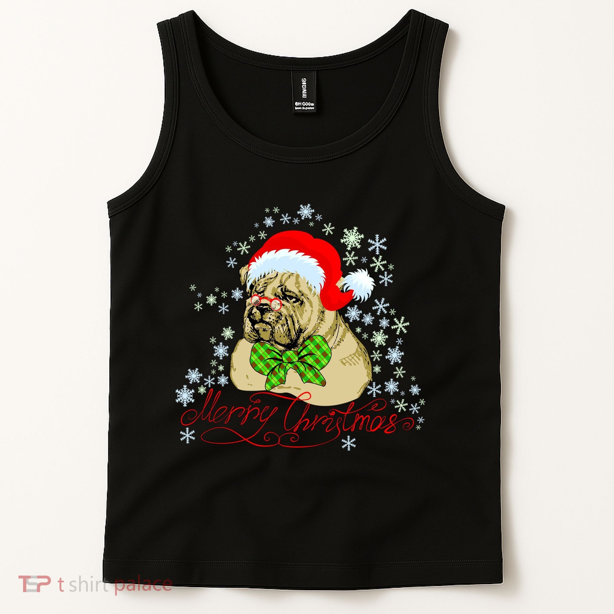 Merry Christmas Santa Pug Tank Top