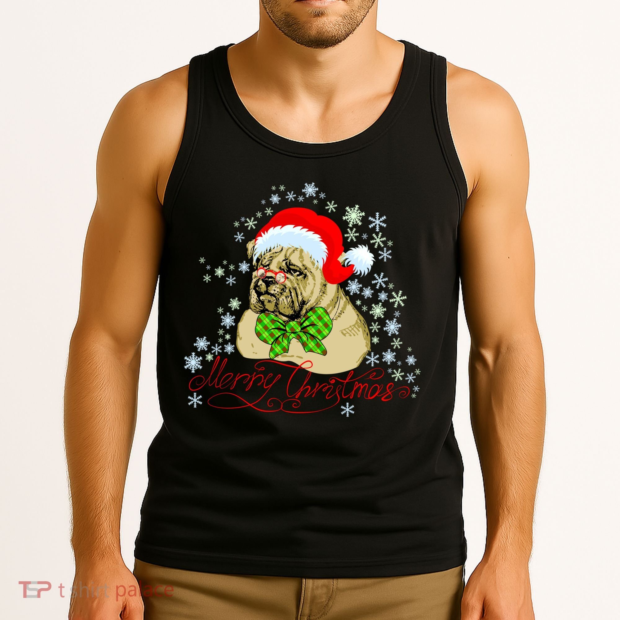 Merry Christmas Santa Pug Tank Top