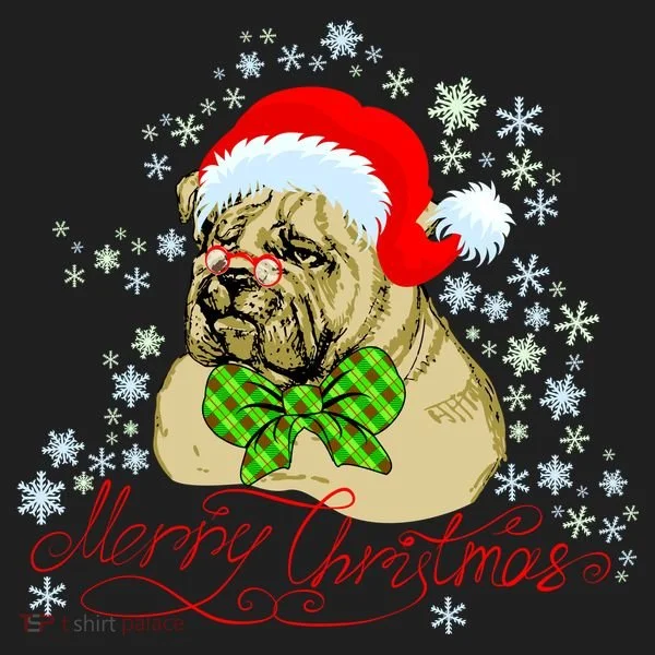 Merry Christmas Santa Pug Golf Towel