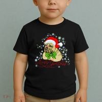 Merry Christmas Santa Pug Toddler T-Shirt thumb 2