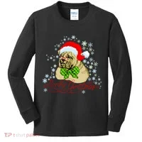 Merry Christmas Santa Pug Kids Long Sleeve Shirt thumb 0