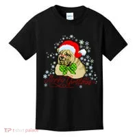 Merry Christmas Santa Pug Kids T-Shirt thumb 0
