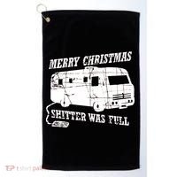 Merry Christmas Shitter Was Full Golf Towel thumb 0