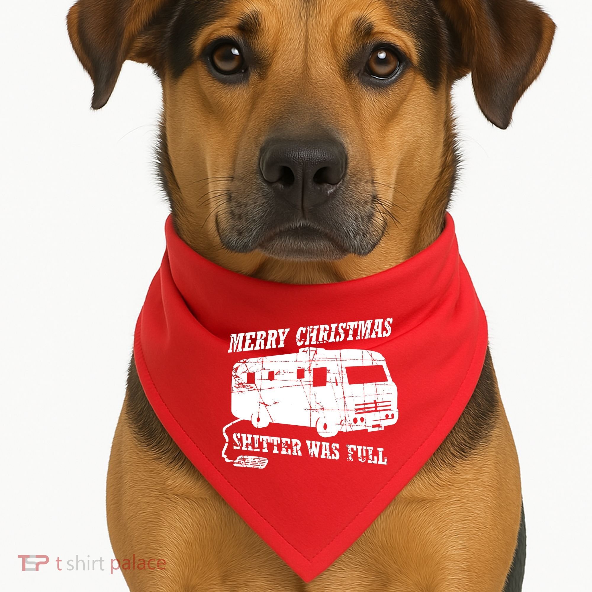 Merry Christmas Shitter Was Full USA-Made Doggie Bandana