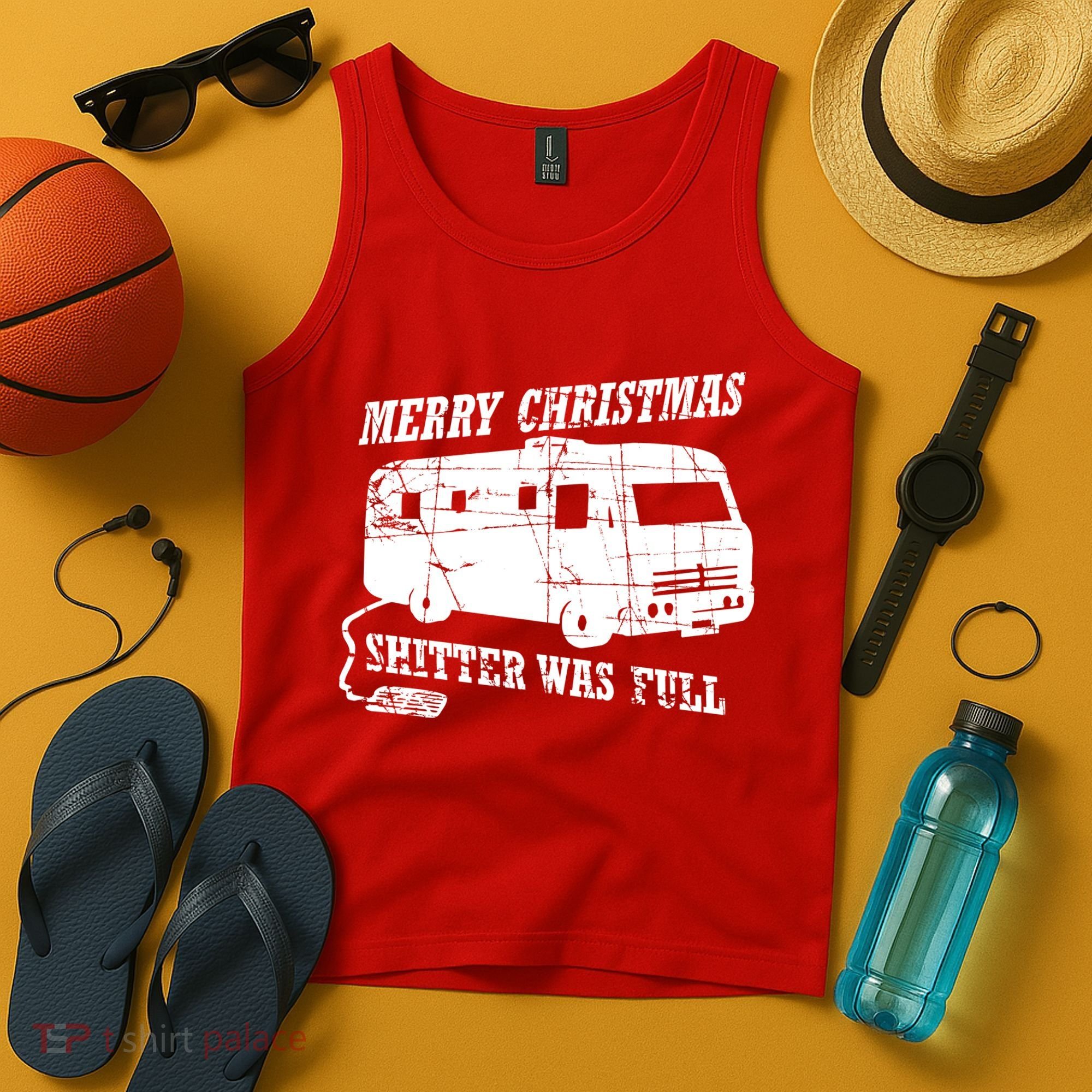 Merry Christmas Shitter Was Full Tank Top