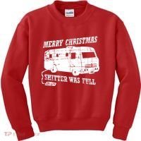 Merry Christmas Shitter Was Full Kids Sweatshirt thumb 0