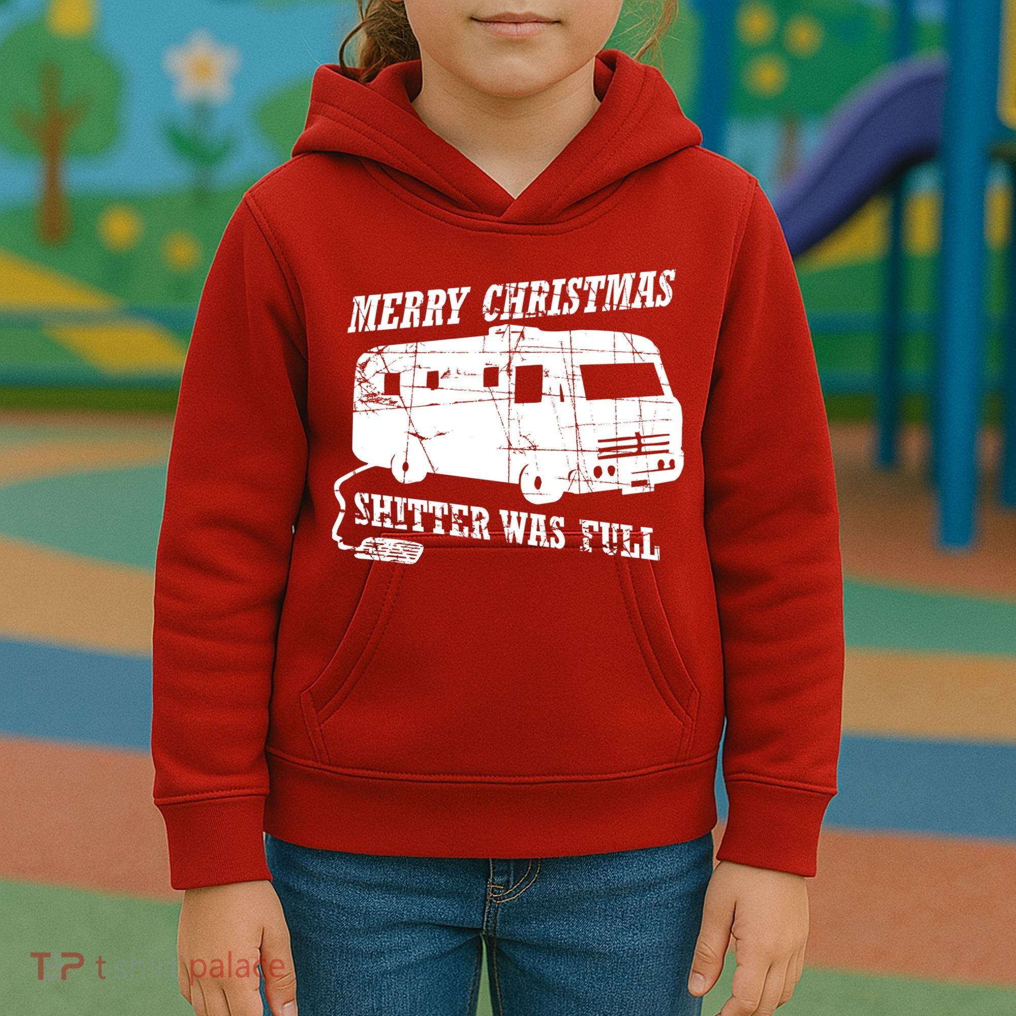 Merry Christmas Shitter Was Full Kids Hoodie