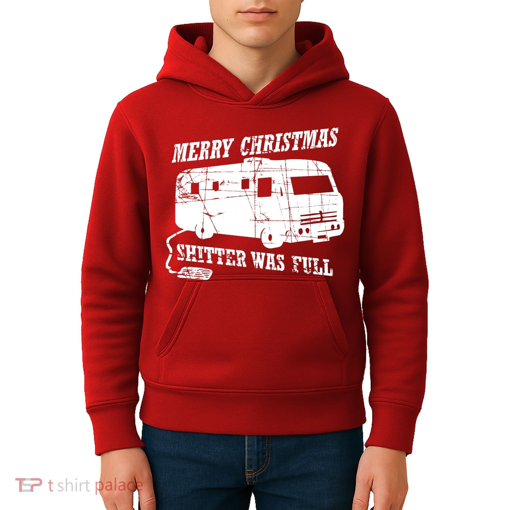 Merry Christmas Shitter Was Full Kids Hoodie