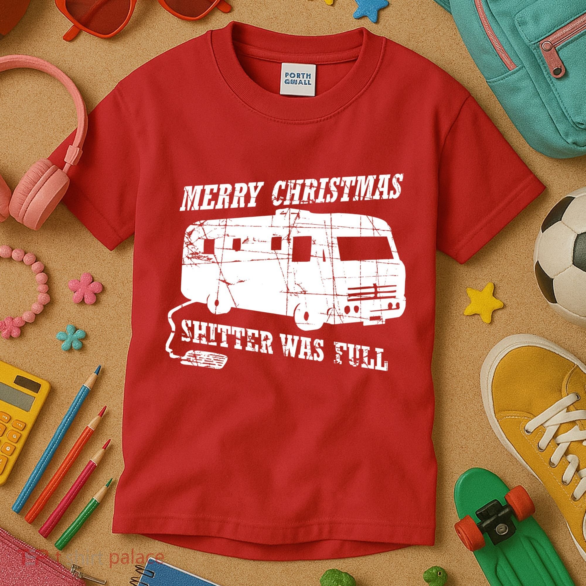 Merry Christmas Shitter Was Full Kids T-Shirt