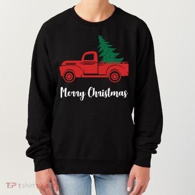 Merry Christmas Tree and Truck Women's Sweatshirt