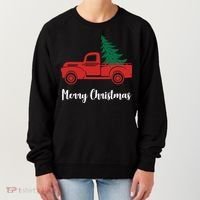Merry Christmas Tree and Truck Women's Sweatshirt thumb 0