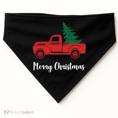 Merry Christmas Tree and Truck USA-Made Doggie Bandana