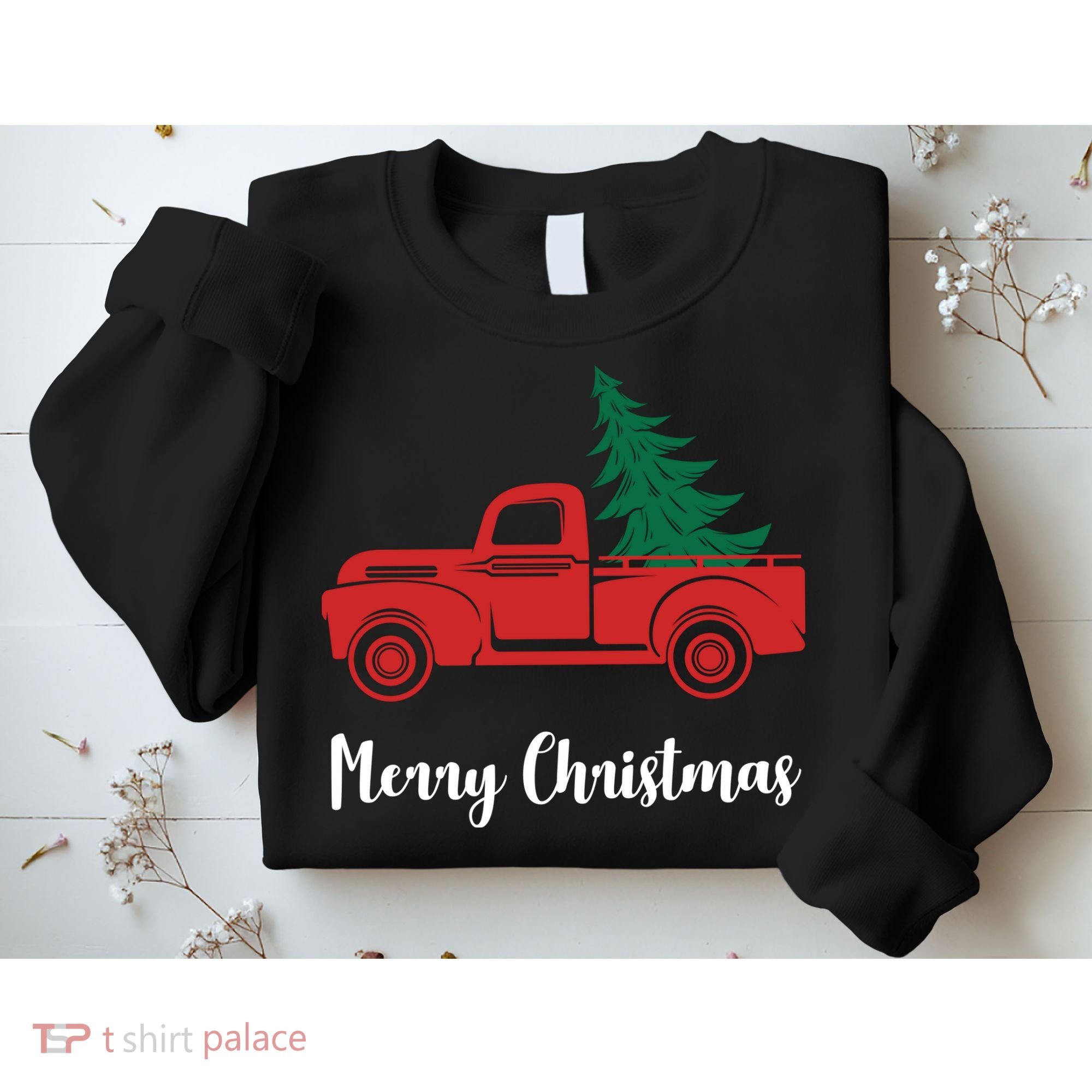 Merry Christmas Tree and Truck Sweatshirt