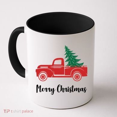 Merry Christmas Tree and Truck Coffee Mug