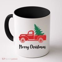 Merry Christmas Tree and Truck Coffee Mug thumb 0