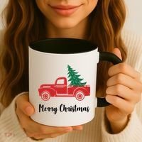 Merry Christmas Tree and Truck Coffee Mug thumb 3