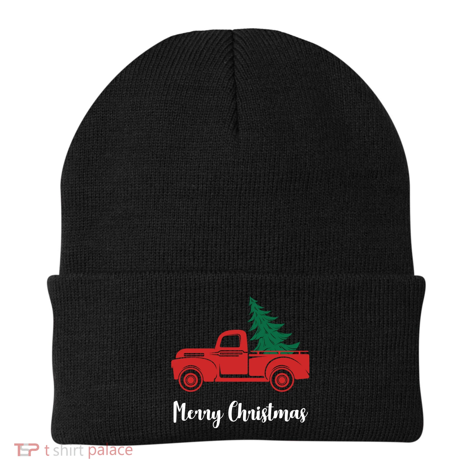 Merry Christmas Tree and Truck Beanie