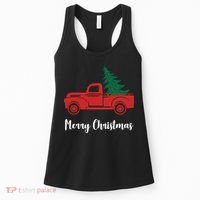 Merry Christmas Tree and Truck Women's Tank Top thumb 0