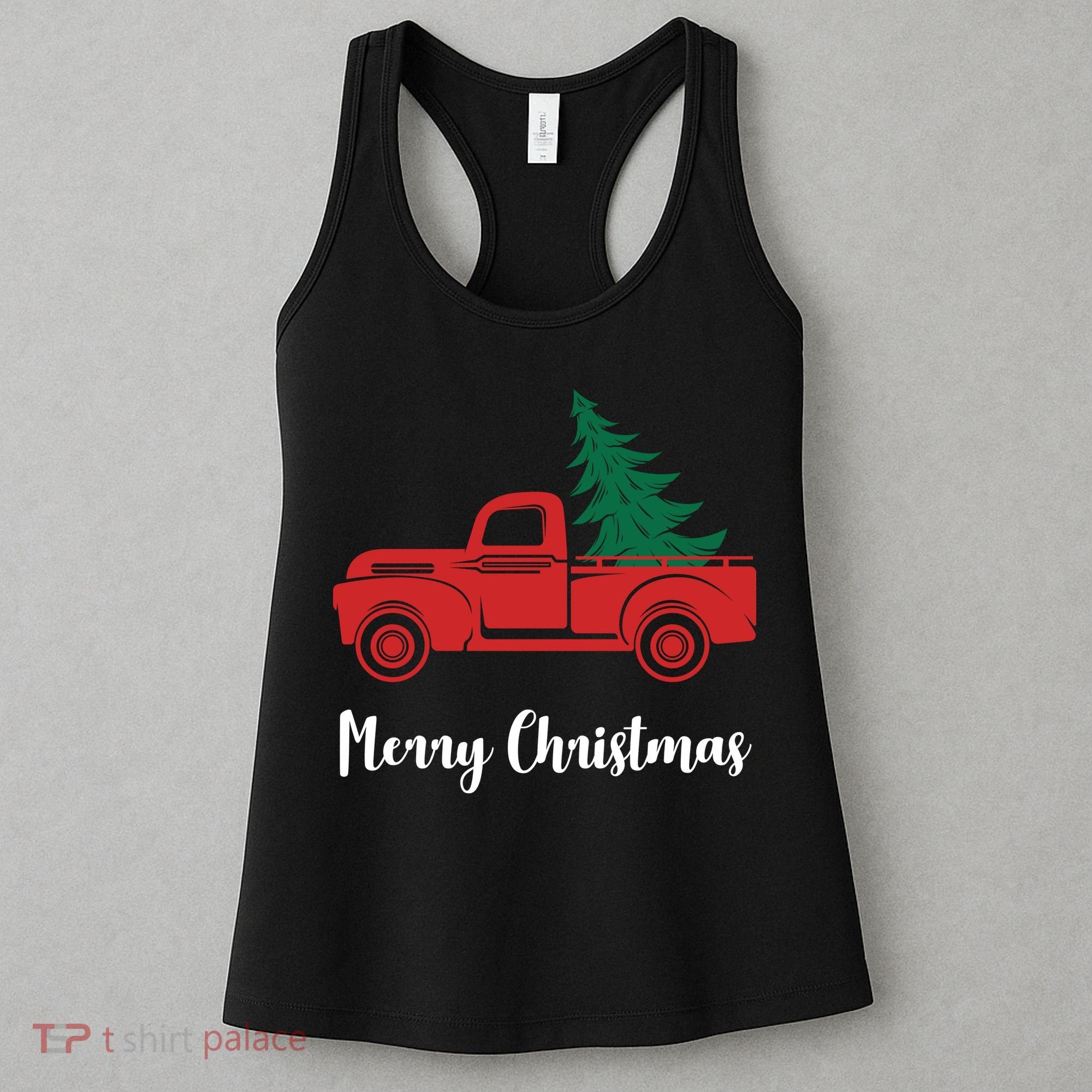 Merry Christmas Tree and Truck Women's Tank Top