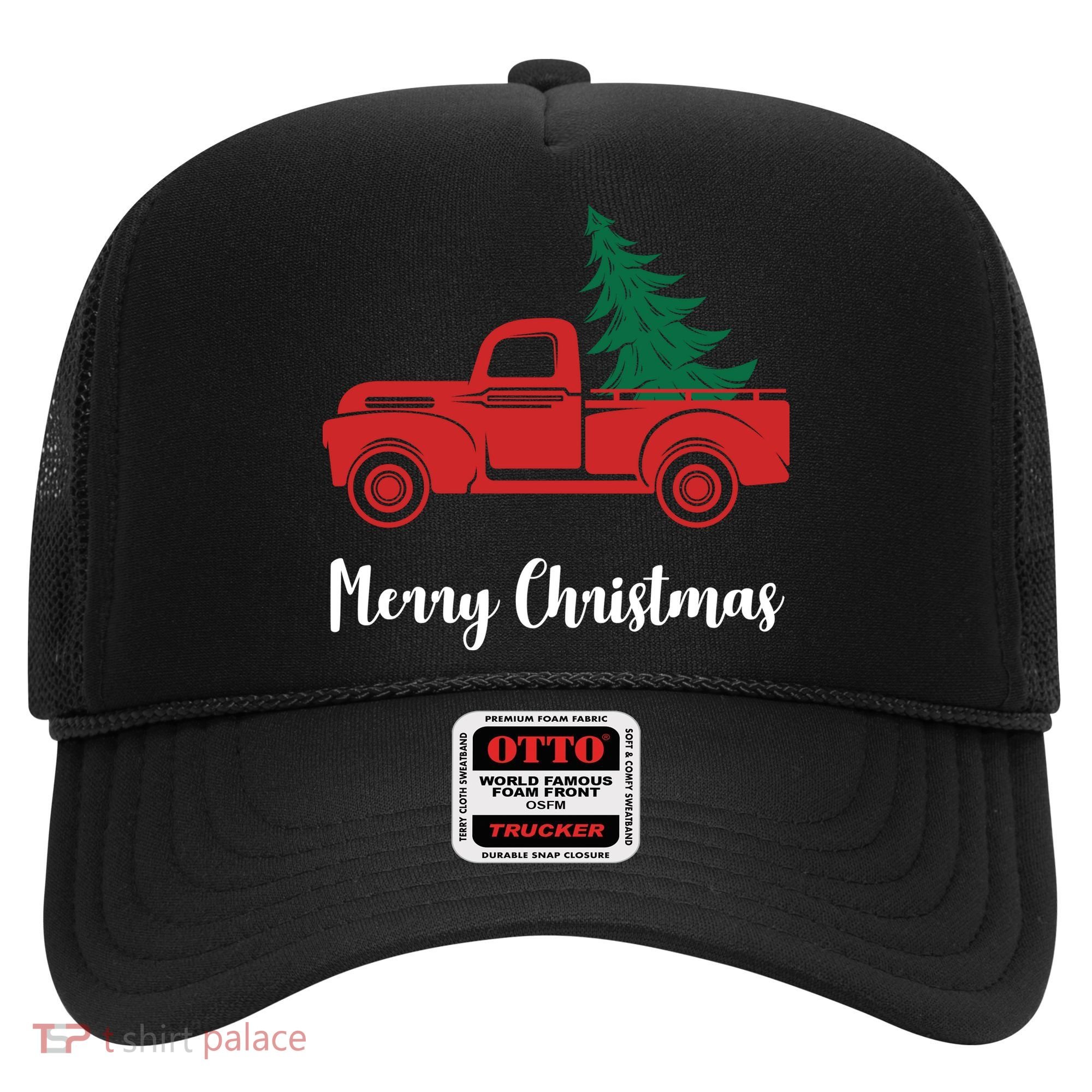 Merry Christmas Tree and Truck Hat