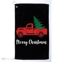 Merry Christmas Tree and Truck Golf Towel thumb 0