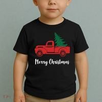 Merry Christmas Tree and Truck Toddler T-Shirt thumb 2