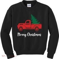Merry Christmas Tree and Truck Kids Sweatshirt thumb 0