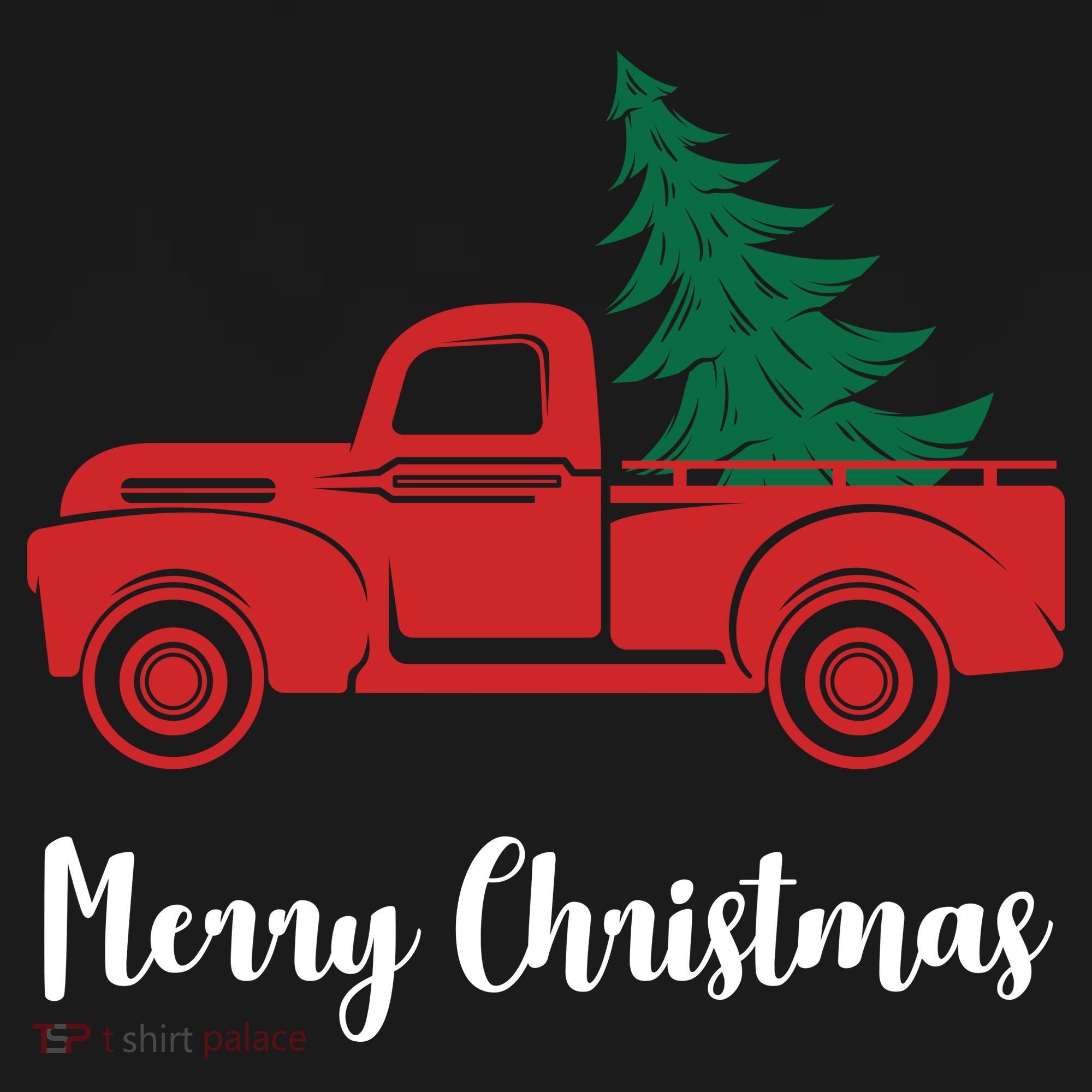 Merry Christmas Tree and Truck Kids Long Sleeve Shirt