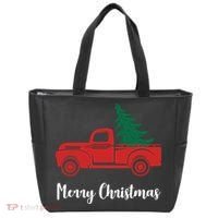 Merry Christmas Tree and Truck Tote Bag thumb 0
