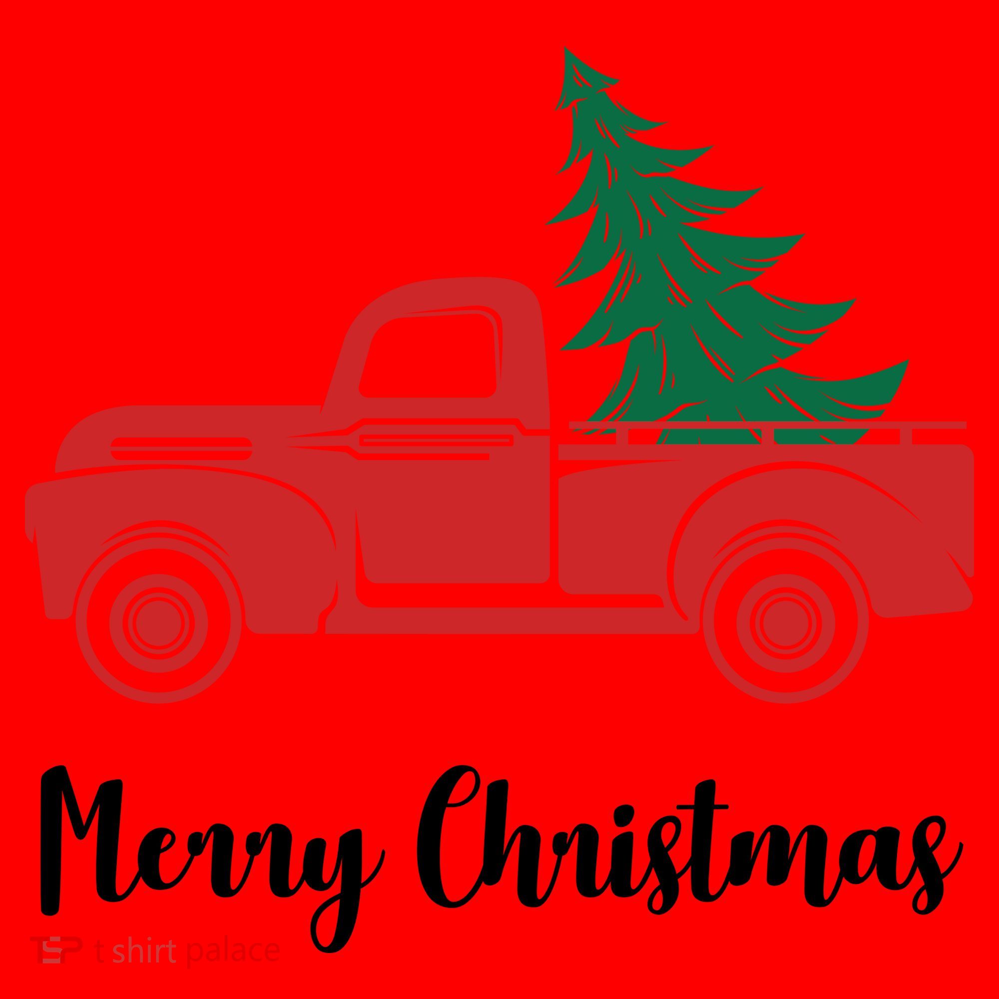 Merry Christmas Tree and Truck Santa Hat