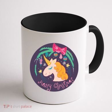 Merry Christmas Unicorn Coffee Mug back
