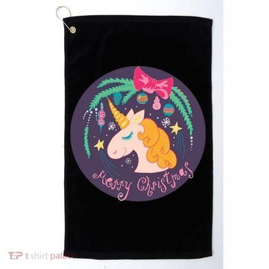 Merry Christmas Unicorn Golf Towel