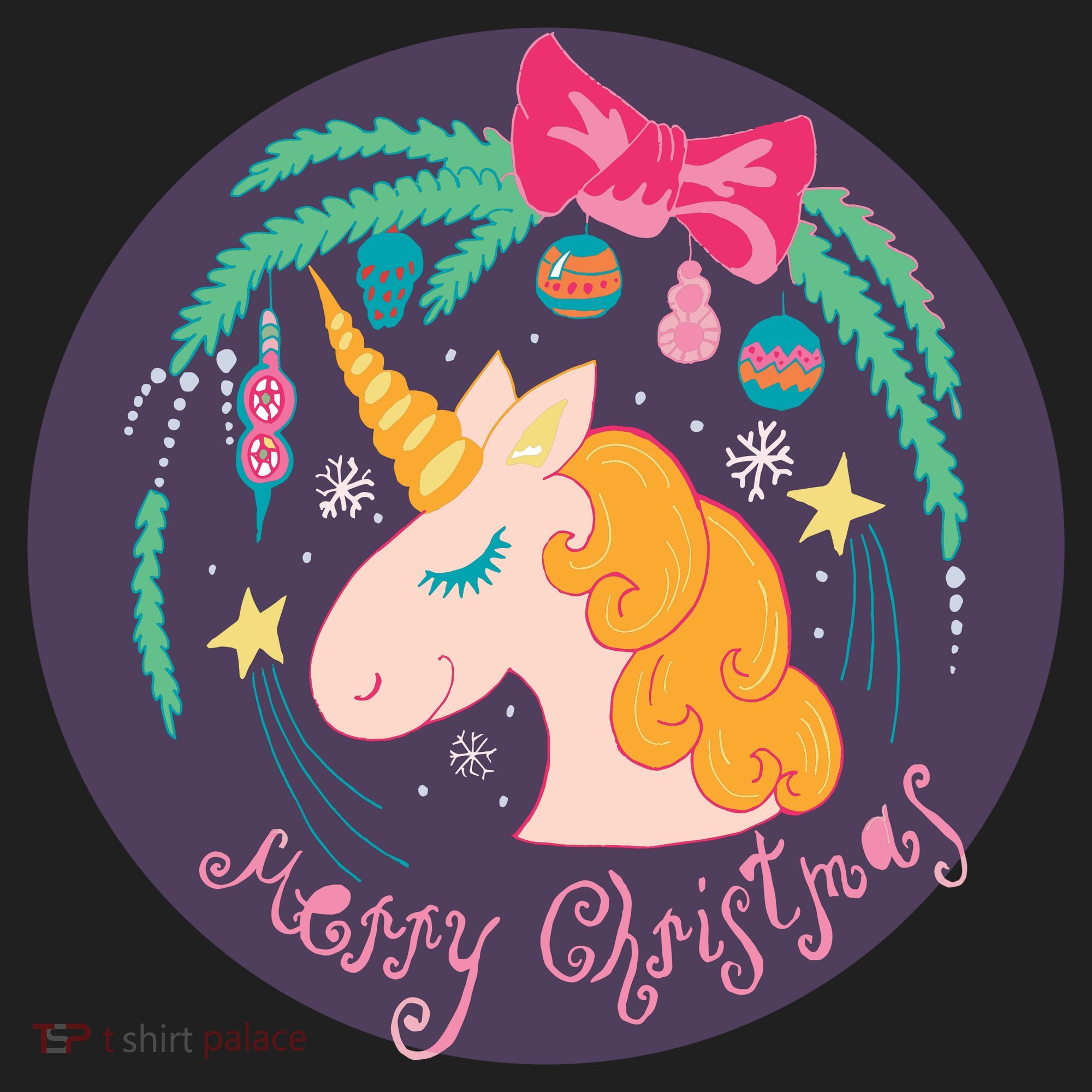 Merry Christmas Unicorn Golf Towel