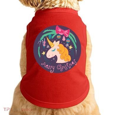 Merry Christmas Unicorn Doggie Tank