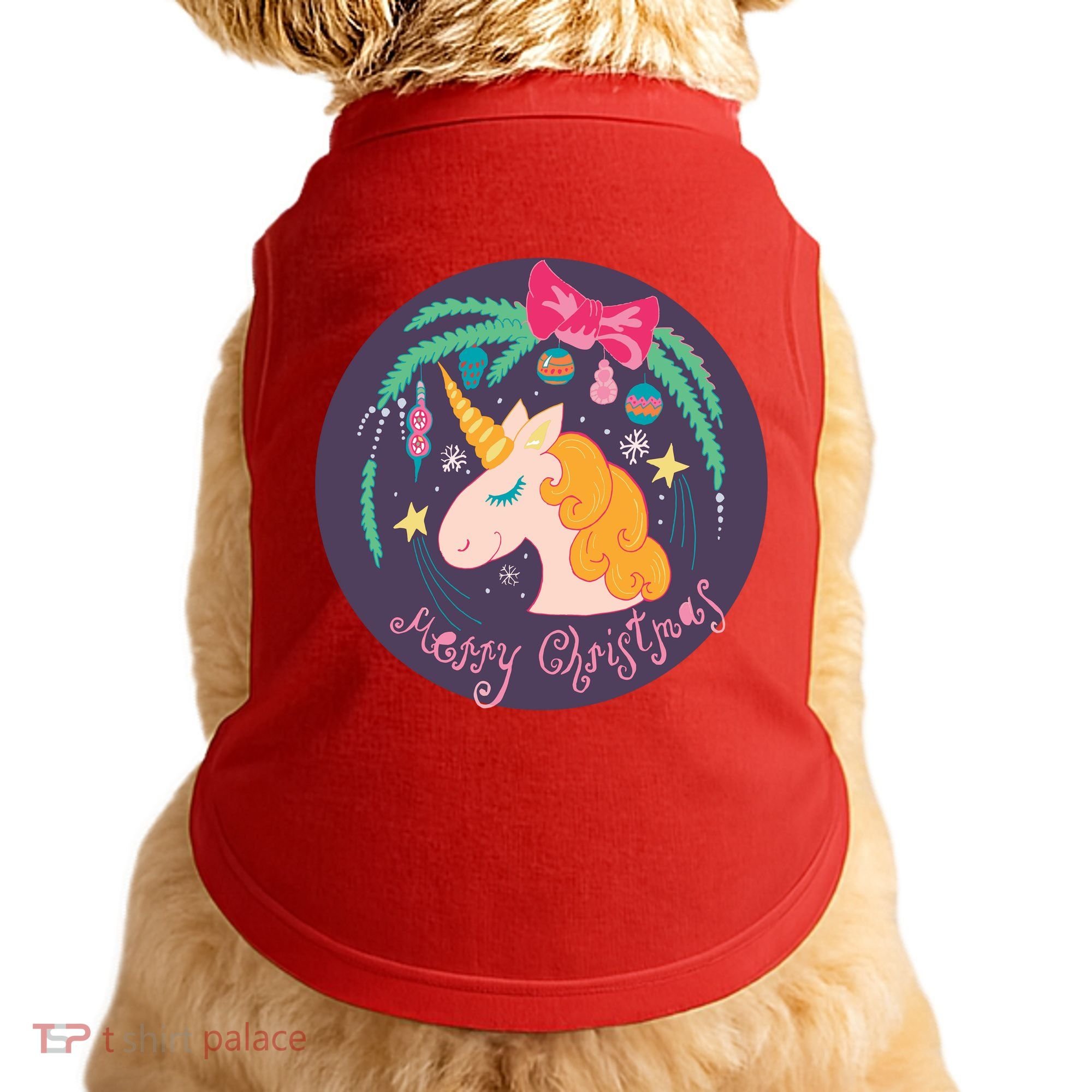 Merry Christmas Unicorn Doggie Tank