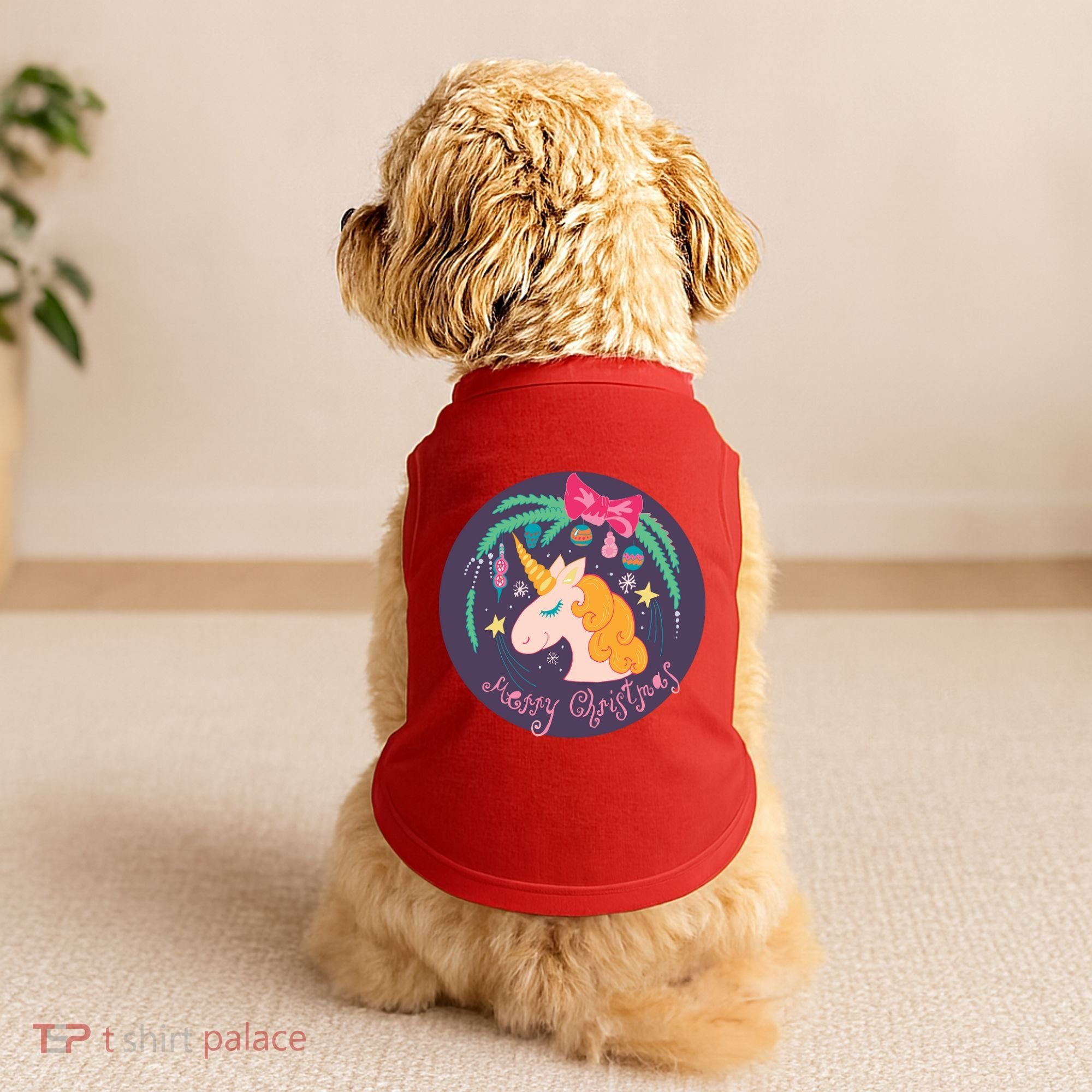 Merry Christmas Unicorn Doggie Tank