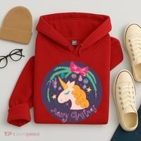 Merry Christmas Unicorn Hoodie thumb 4