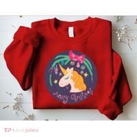 Merry Christmas Unicorn Sweatshirt thumb 2