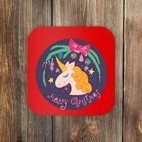 Merry Christmas Unicorn Coaster thumb 0