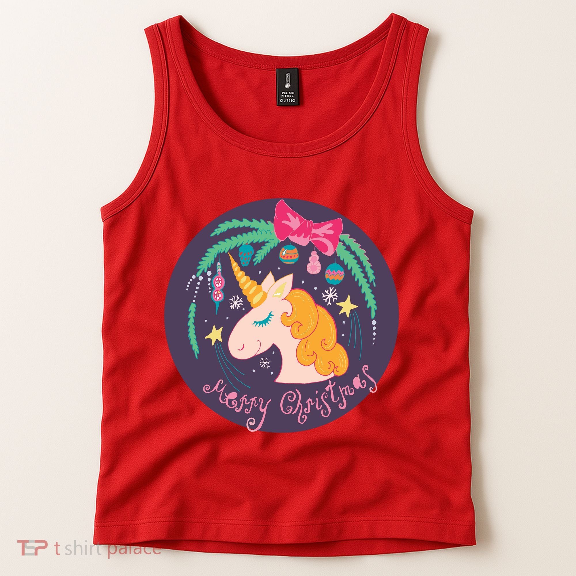 Merry Christmas Unicorn Tank Top