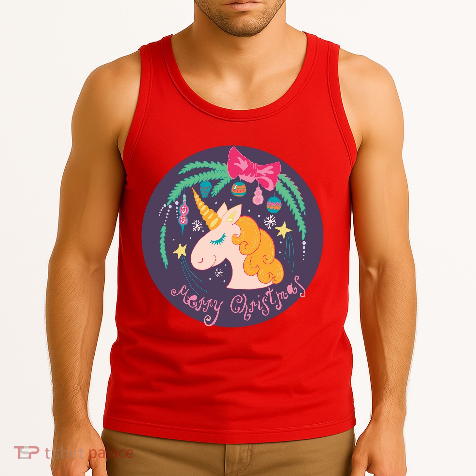 Merry Christmas Unicorn Tank Top