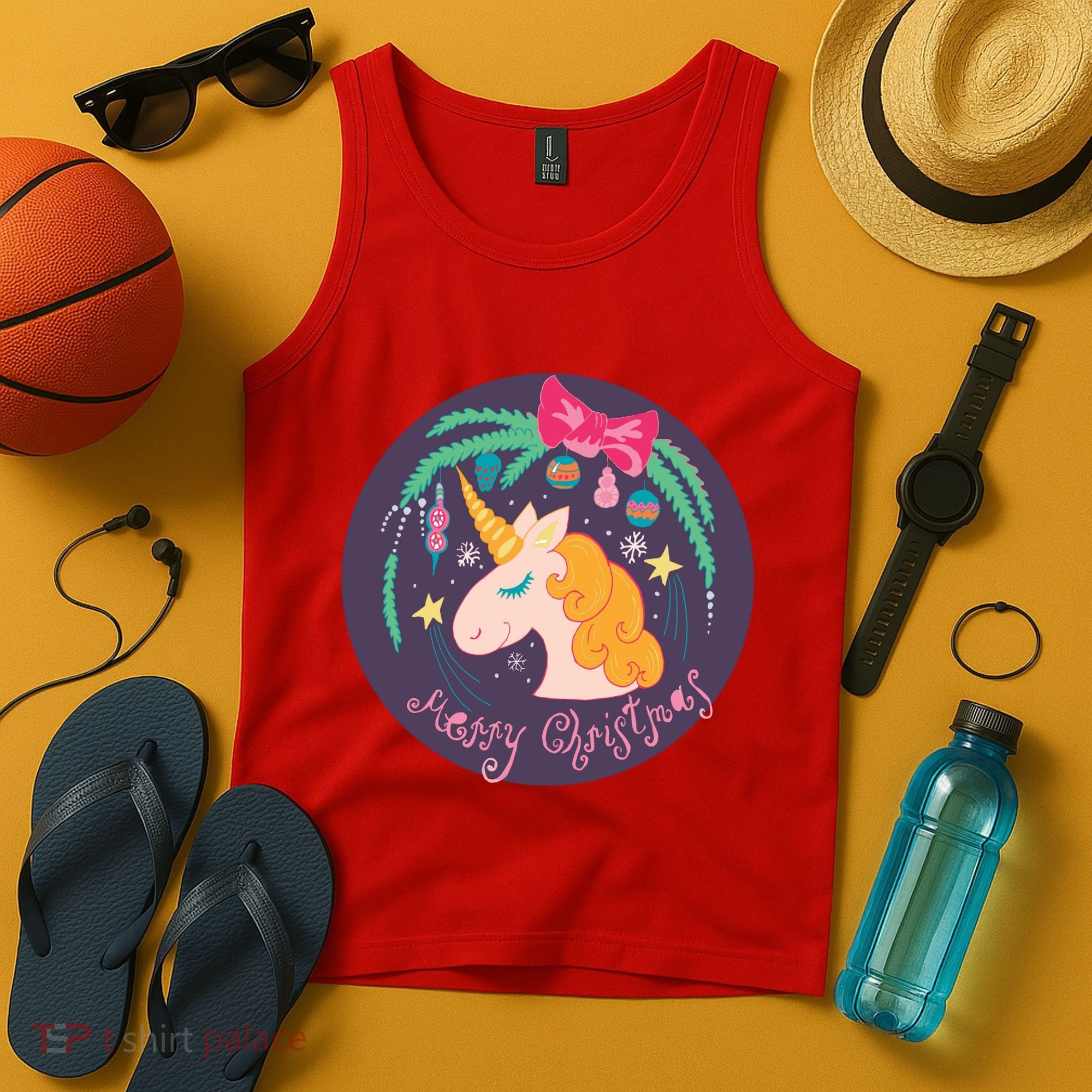 Merry Christmas Unicorn Tank Top