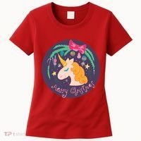 Merry Christmas Unicorn Women's T-Shirt thumb 0