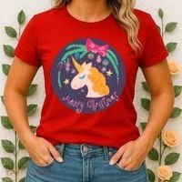Merry Christmas Unicorn Women's T-Shirt thumb 2
