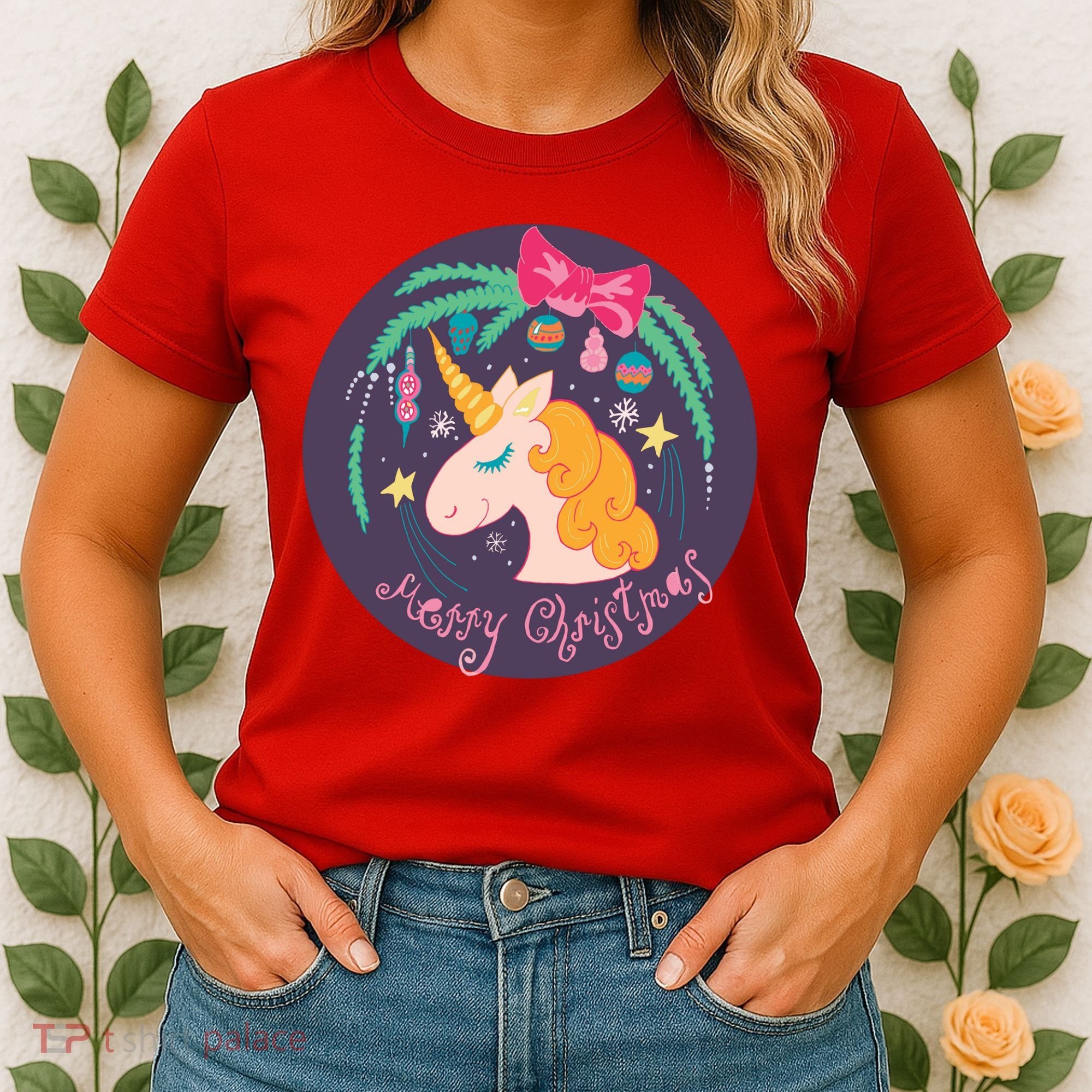 Merry Christmas Unicorn Women's T-Shirt